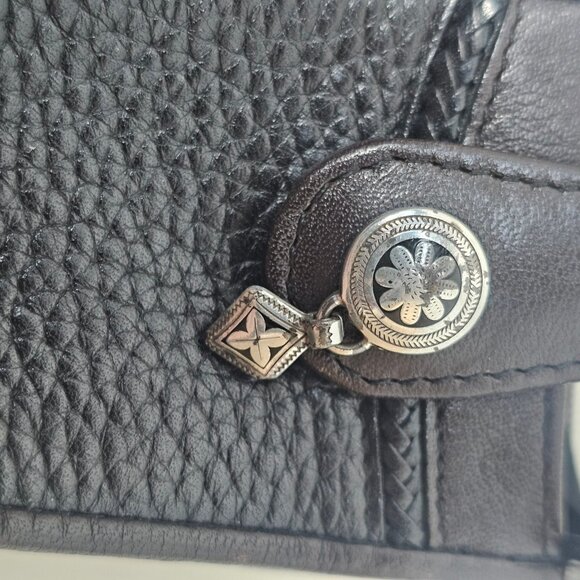 VTG Brighton Dark Brown Leather Crossbody Bag with Embellished Details - Picture 3 of 5